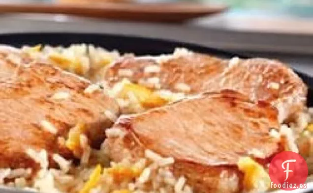 Sartén de Arroz y Cerdo Glaseado Rápido