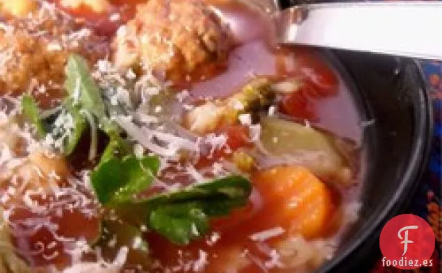 Sopa de Albóndigas Italiana Abundante