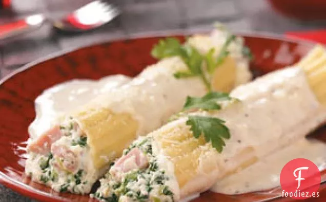 Manicotti de Espinacas con Jamón