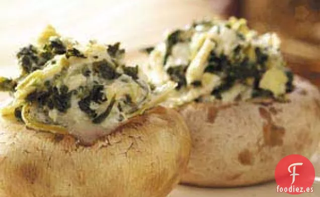 Champiñones Rellenos de Espinacas y Alcachofas