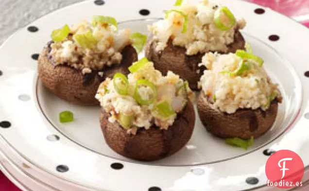 Champiñones Rellenos de Gambas y Queso de Cabra