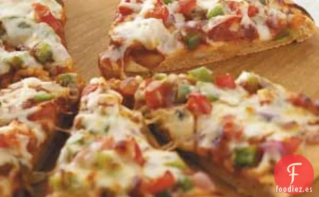 Pizza Vegetariana con Costra de Tomate con Hierbas