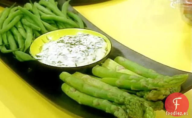 Espárragos y Judías Verdes con Salsa de Limón y Estragón