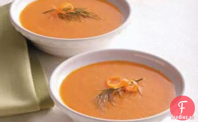 Sopa de Zanahoria y Pimiento Rojo