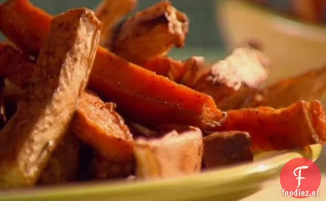 Patatas Fritas de Raíz de Apio y Batata