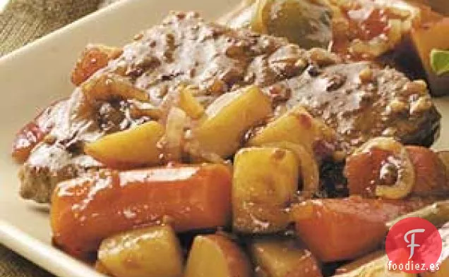 Carne de Res y Verduras Cocidas a fuego Lento