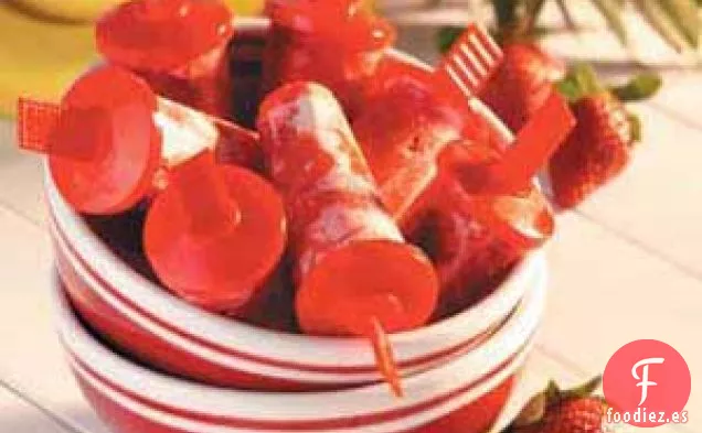 Paletas de Hielo de Fresa y Plátano