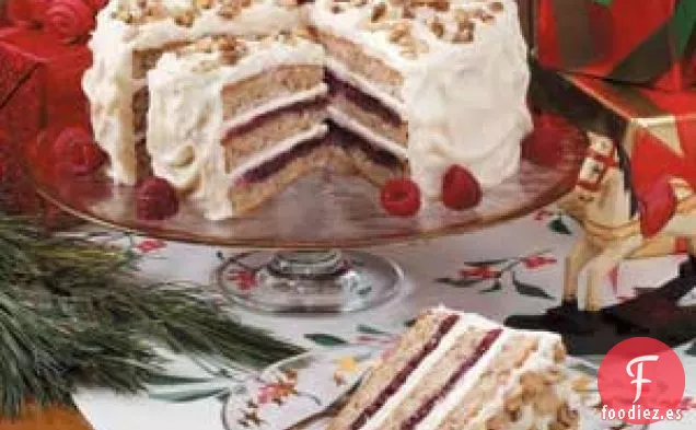 Tarta de Nueces y Frambuesas