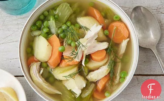 Sopa de Pollo y Verduras de Cocción Lenta