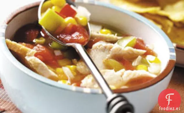 Sopa de Pollo del Suroeste de Olla de Cocción Lenta