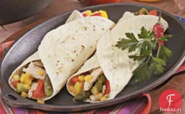 Fajitas de Pollo con Espárragos