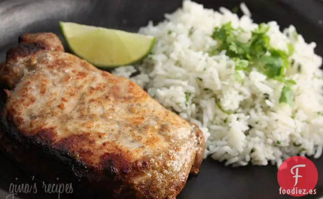 Chuletas de Cerdo Marinadas Con Ajo Y Lima