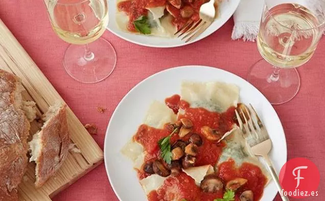 Raviolis de Espinacas y Champiñones