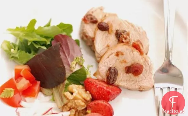 Solomillo De Cerdo Marinado Con Cerveza Y Chutney De Ajo y jengibre
