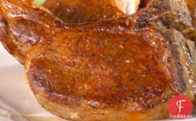 Chuletas de Cerdo Bbq Frotadas con Chile