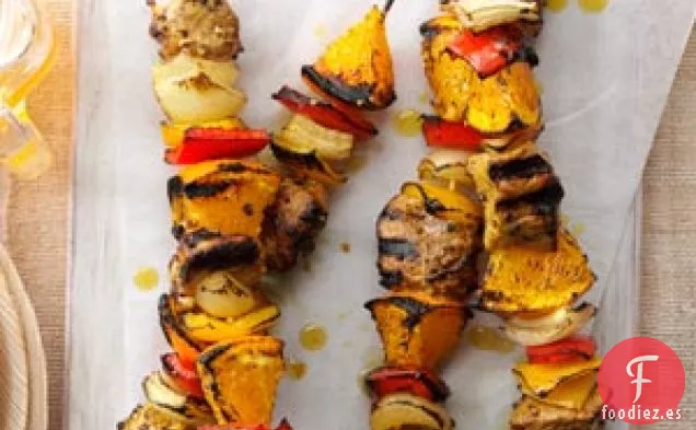 Brochetas de Cerdo al Curry y Naranja