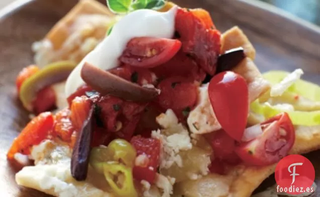 Nachos de estilo griego