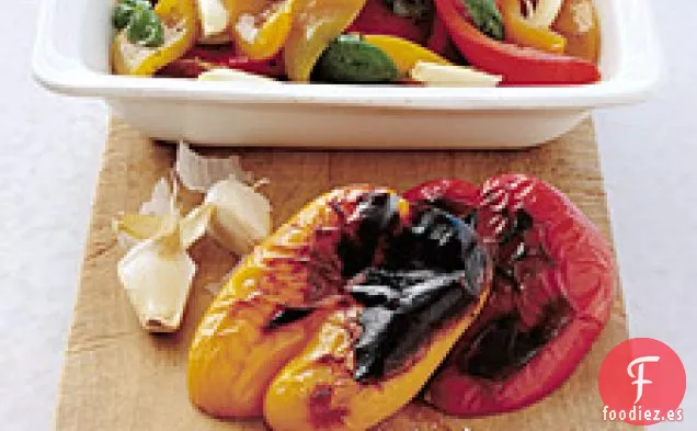 Pimientos Asados Con Ajo Y Albahaca