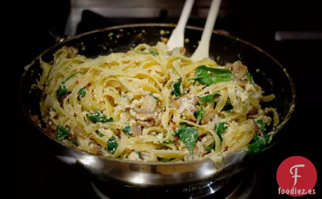 Fettuccine de Ricotta con Champiñones