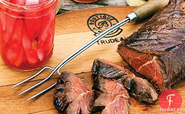Bistec a la parrilla Estilo Coreano con barra de Encurtidos para la playa