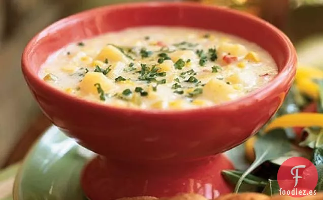 Sopa de Patata, Maíz y Puerro