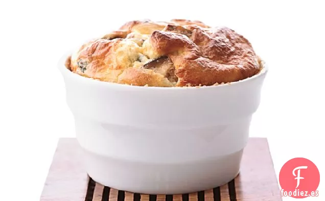 Soufflés de Jamón, Puerro y Gouda