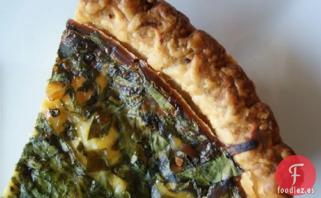 Quiche de Queso de Cabra, Puerro y Espinacas