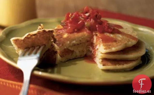 Tortitas de Puerro y Queso Cheddar