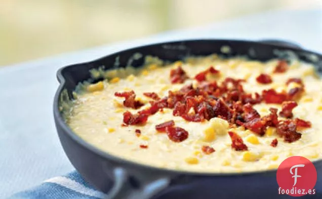 Crema de Maíz con Tocino y Puerros