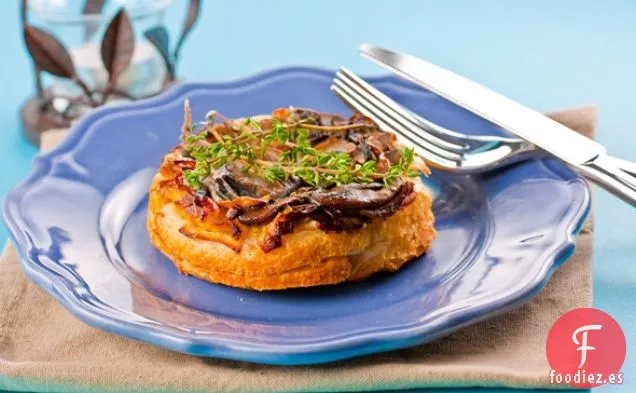 Tarta de Setas y Puerros Tatin