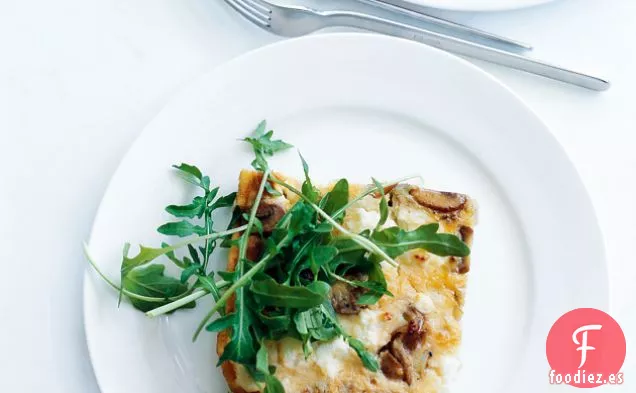 Frittata De Puerro, Ricota Y Champiñones