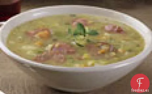 Sopa de Salchichas y Puerros