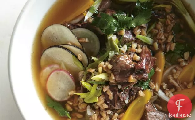 Receta De Sopa De Espinilla De Ternera Y Farro