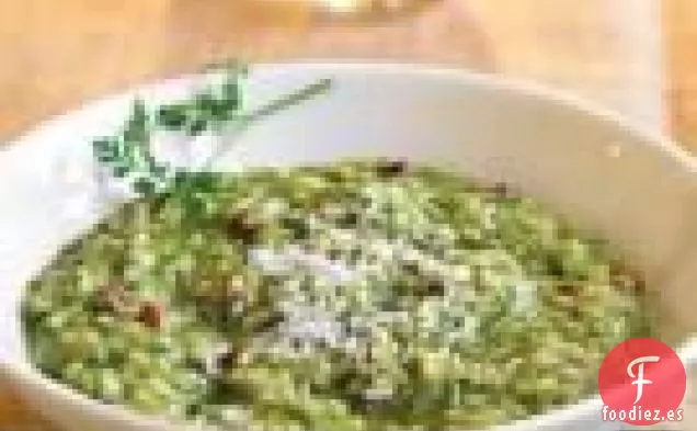 Risotto De Puerros Y Panceta Con Finas Hierbas