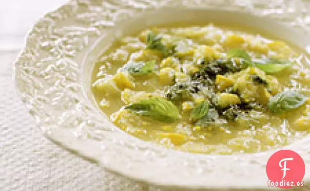 Sopa De Calabaza De Verano Con Pistou De Albahaca