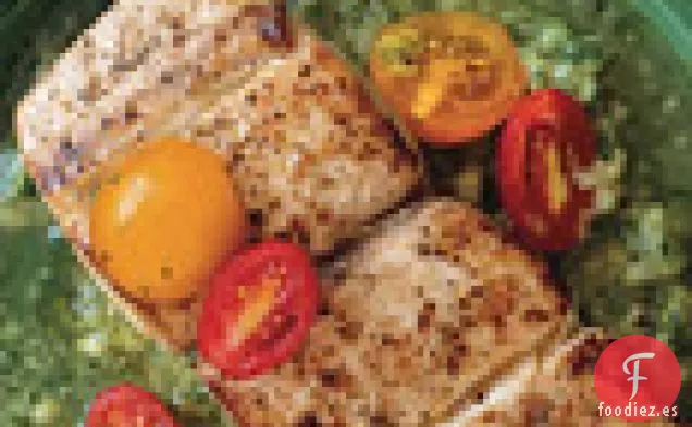 Mahi-Mahi Chamuscado con Salsa de Gazpacho Verde