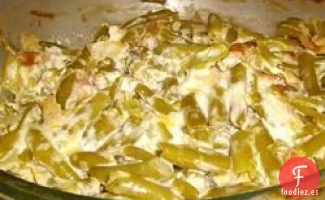 Judías Verdes Con Queso Y Tocino