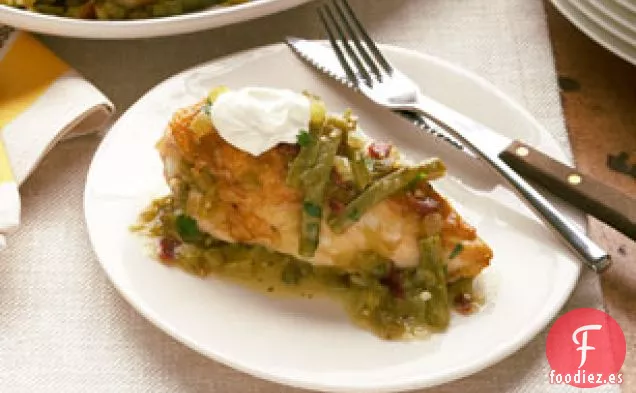 Pollo, Salsa Verde y Nopales