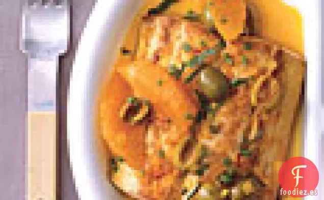 Mahi-Mahi a la Sartén con Naranjas y Aceitunas