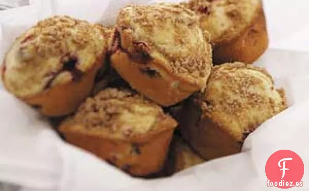Muffins de streusel con arándanos y naranja