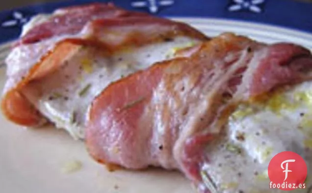 Cena De Esta Noche: Mahi Mahi Envuelto En Tocino Con Mayonesa De Limón