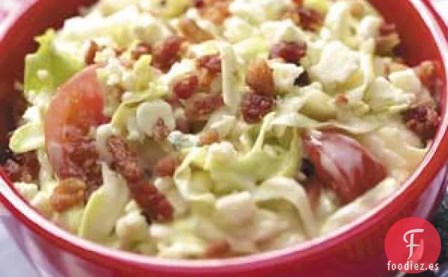 Ensalada de repollo rojo, blanco y azul