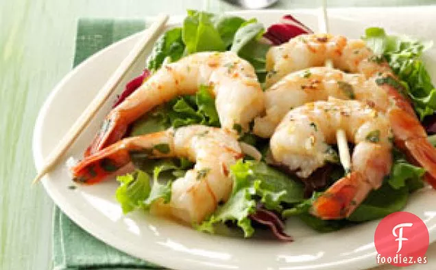 Camarones A La Parrilla Con Cilantro Y Albahaca