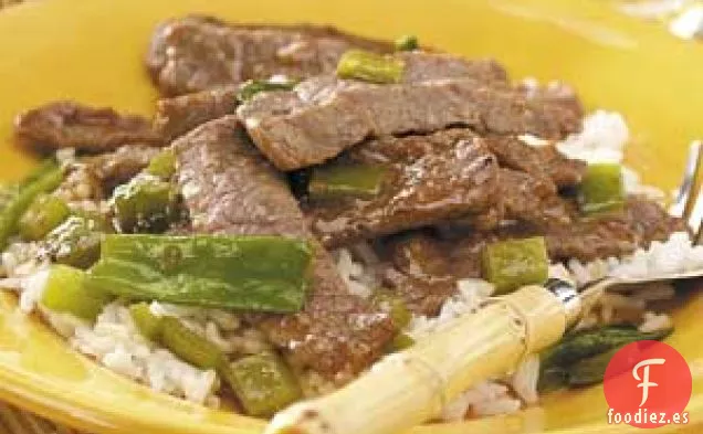 Salteado de carne de res Teriyaky