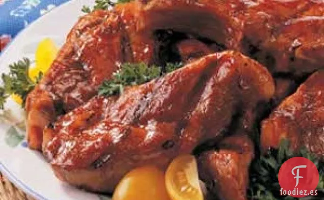 Costillas a la parrilla con miel