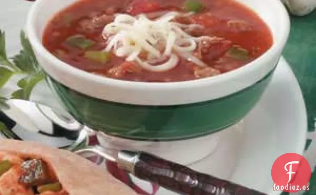 Sopa De Tomate Y Salchicha
