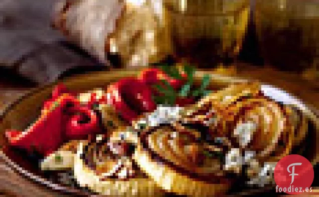 Cebollas Dulces Asadas con Queso Azul Cabrales