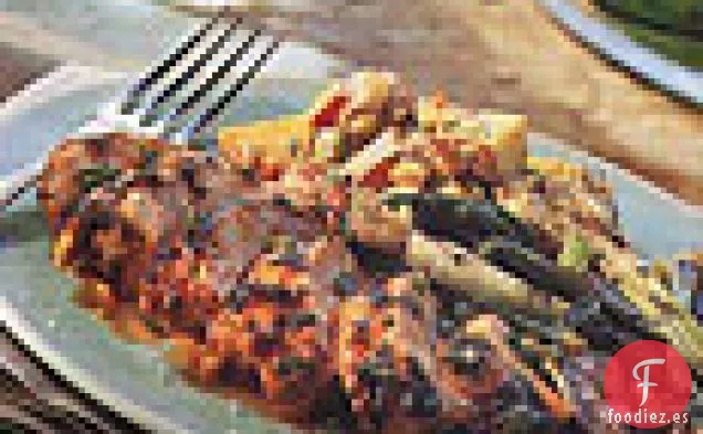 Pollo a la Parrilla Picante y Cebolletas Verdes