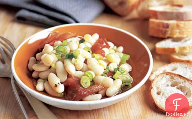 Salsa de Frijoles Cannellini, Cebolleta y Jamón