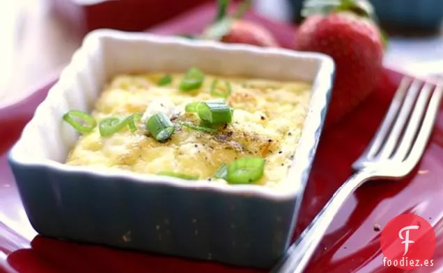 Quiche Sin Corteza Con Queso De Cabra y Cebolletas